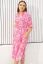 Preview: Umstands- und Still-Hemdblusenkleid mit Print pink-weiß
