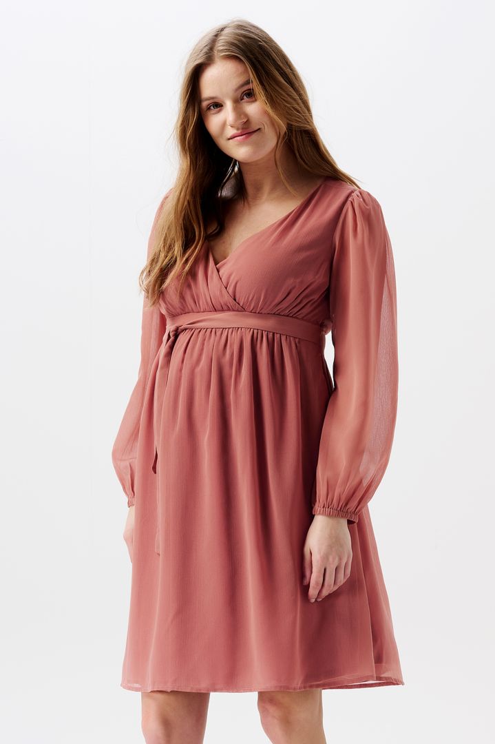 Eco Chiffon Maternity Dress light terracotta