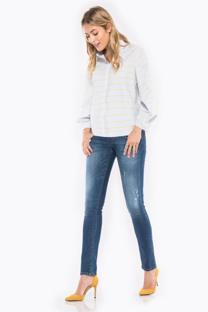 Slim Fit Maternity Jeans with Elastic Underbump Band