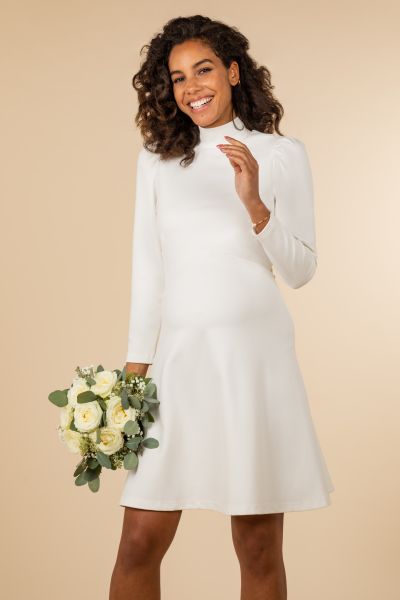 Ecovero Maternity Wedding Dress with Funnel Collar