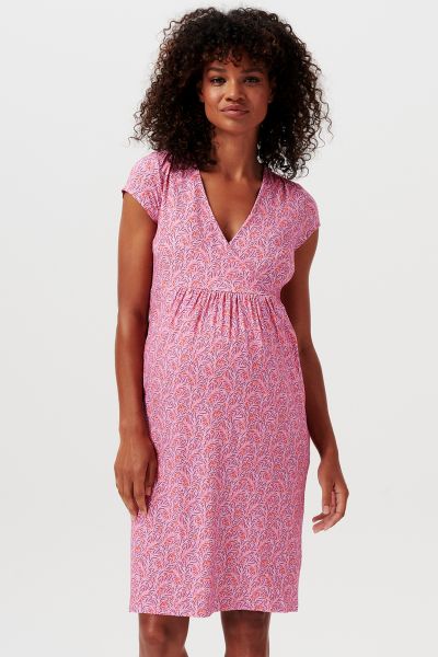 Ecovero Maternity and Nursing Dress with Print