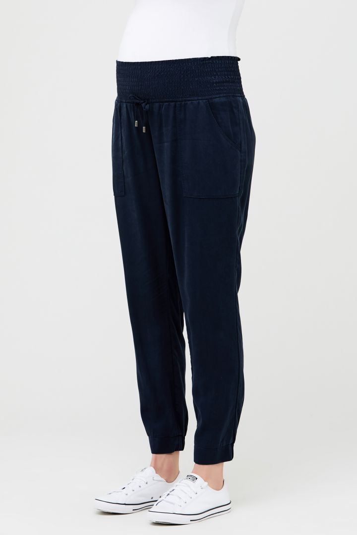 Tencel Maternity Trousers with Smoked Waistband