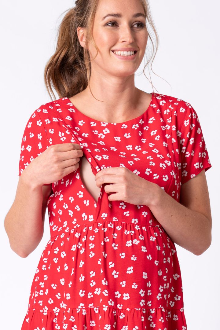 Maternity and Nursing Tunic with Flower Print