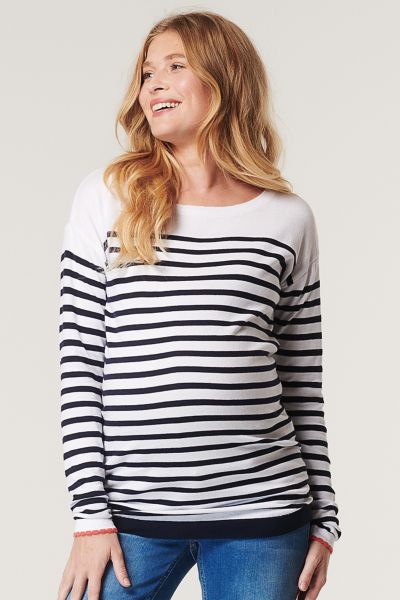 Organic Maternity Sweater with Stripes