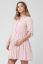 Preview: Maternity and Nursing Tunic Dress with Stripes peach / white