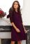 Preview: Maternity and Nursing Dress with 3/4 Lace Sleeves dark berry