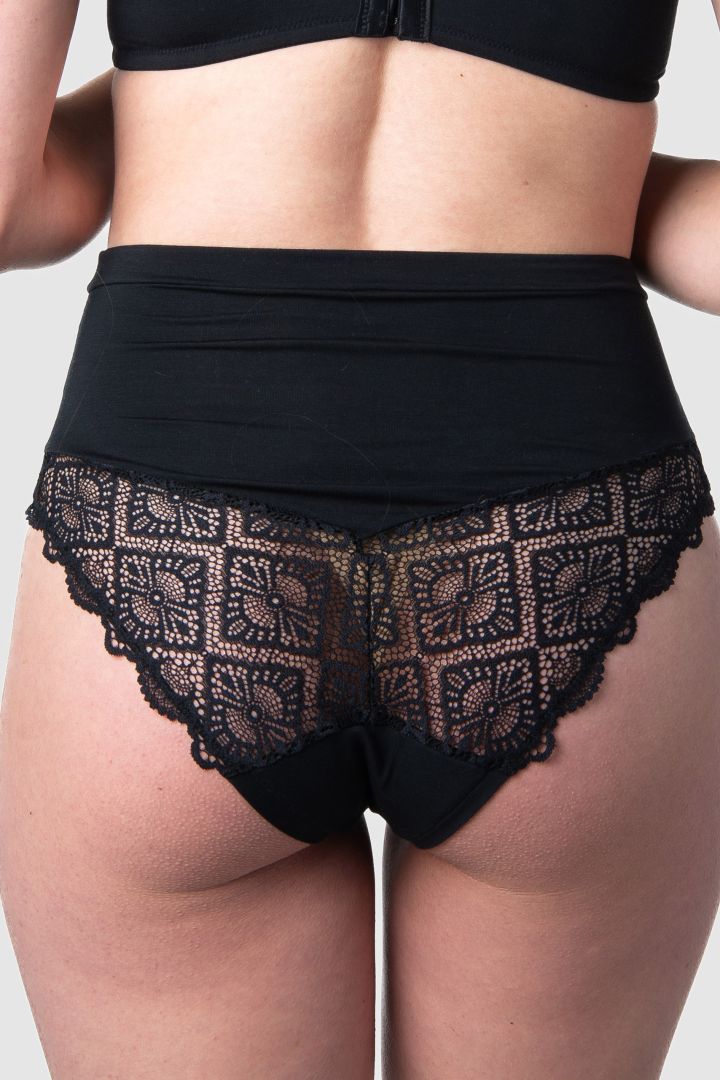 Bamboo Viscose Overbelly Briefs with Lace